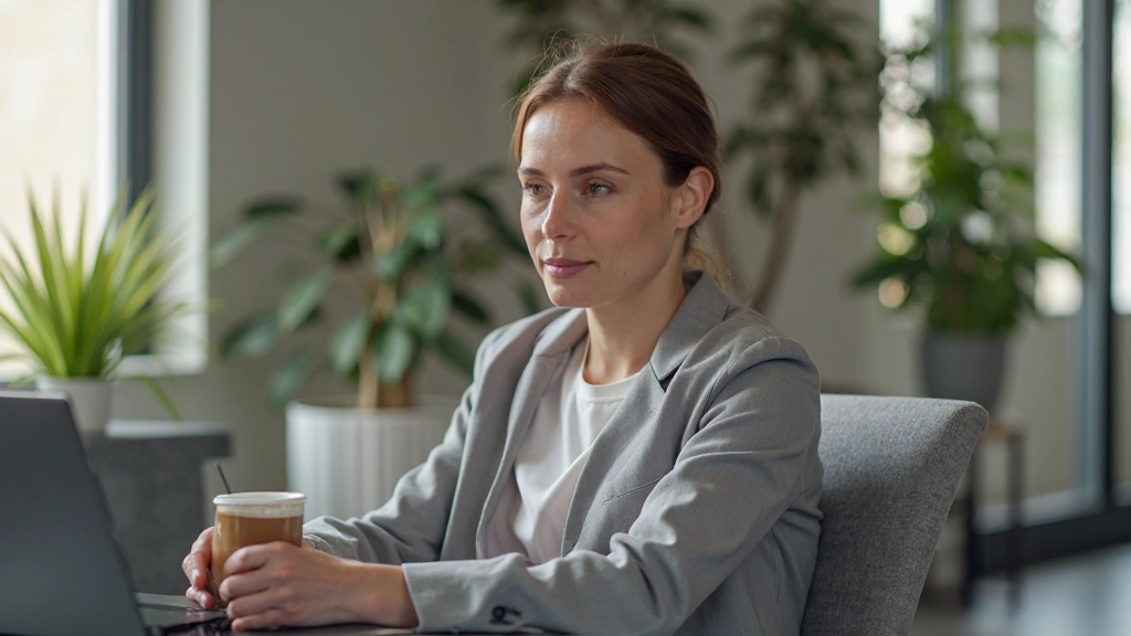 Profissional focado trabalhando em ambiente de escritório moderno com laptop